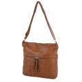 Дамска ежедневна чанта от висококачествена екологична кожа в кафяв цвят Код: 9780-151