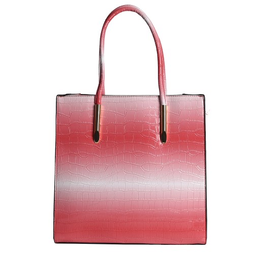 Дамска елегантна чанта от кроко кожа в червен  цвят. Код: 9818