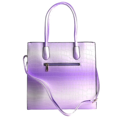 Дамска елегантна чанта от кроко кожа в лилав цвят. Код: 9818