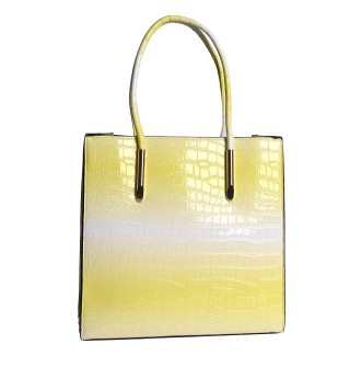 Дамска елегантна чанта от еко кожа в лимонено жълт цвят. Код: 9818