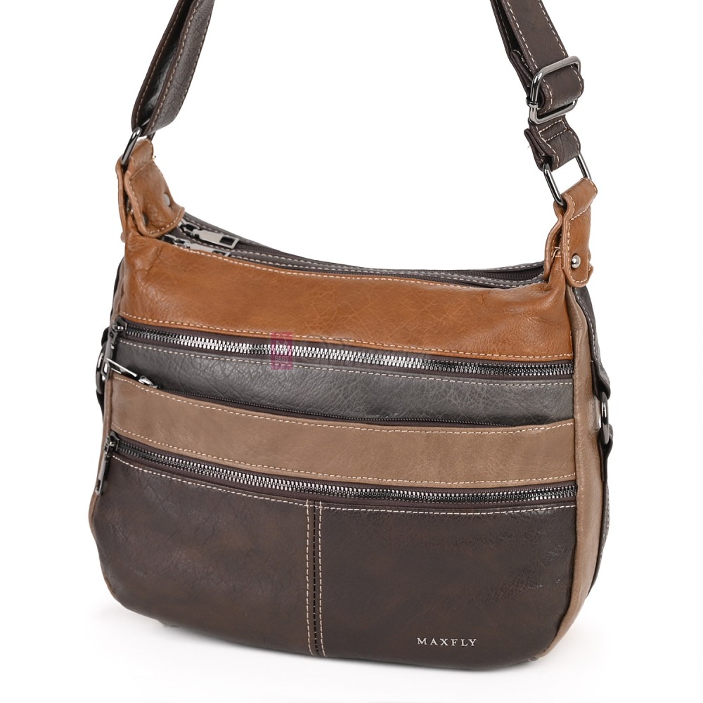 Дамска чанта от екологична кожа в кафяв цвят. Код: 9828 Дамска чанта от екологична кожа в кафяв цвят. Код: 9828