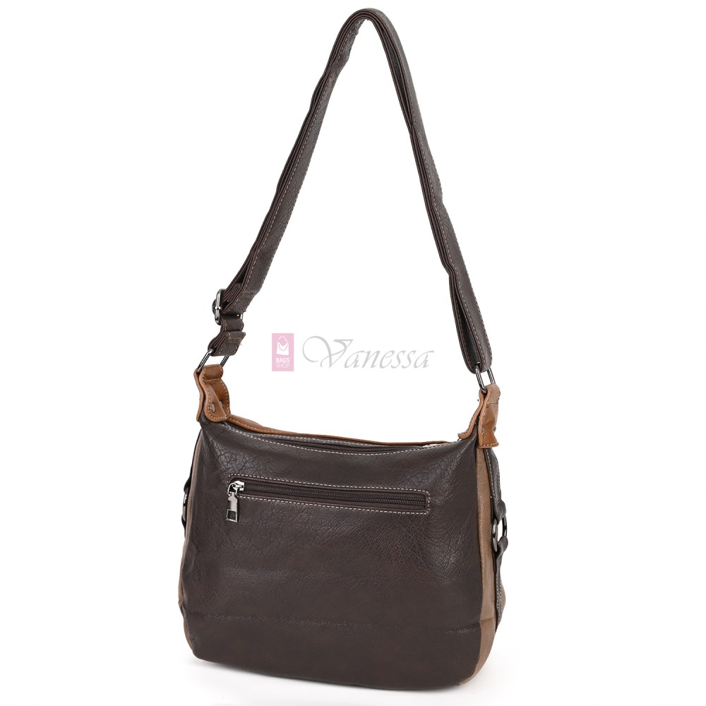 Дамска чанта от екологична кожа в кафяв цвят. Код: 9828 Дамска чанта от екологична кожа в кафяв цвят. Код: 9828