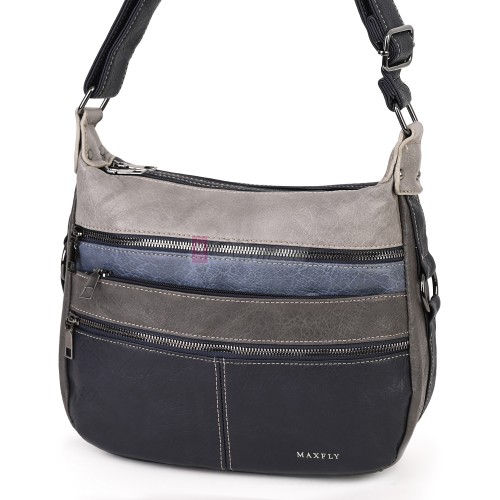 Дамска чанта от екологична кожа в тъмносин цвят. Код: 9828