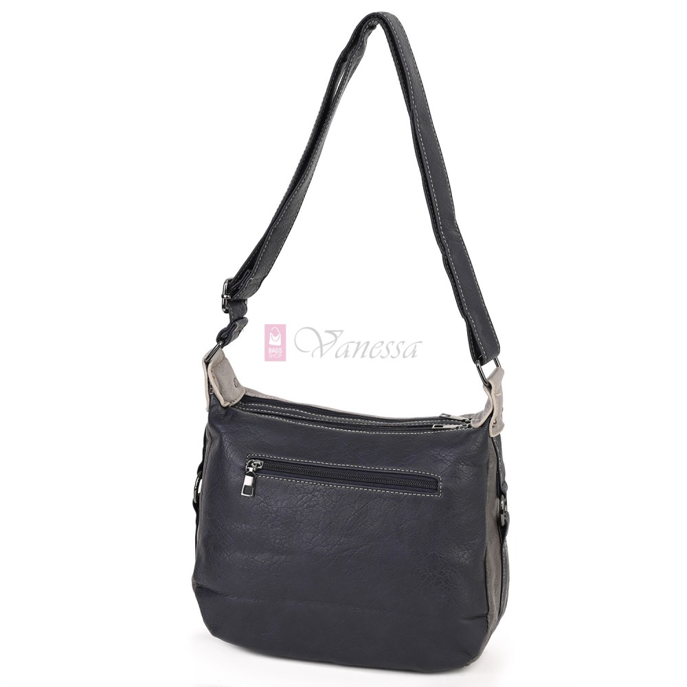 Дамска чанта от екологична кожа в тъмносин цвят. Код: 9828 Дамска чанта от екологична кожа в тъмносин цвят. Код: 9828