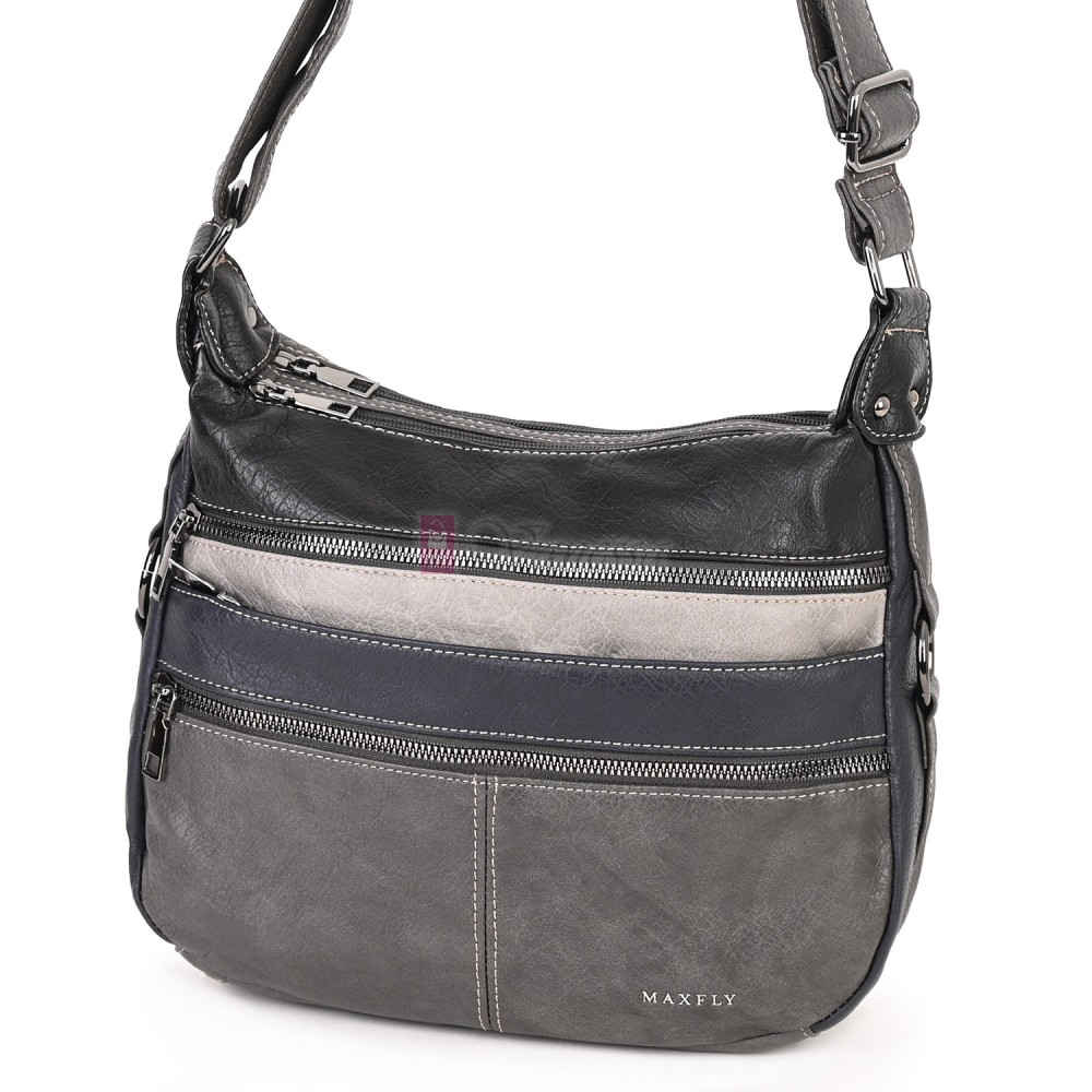 Дамска чанта от екологична кожа в сив цвят. Код: 9828 Дамска чанта от екологична кожа в сив цвят. Код: 9828