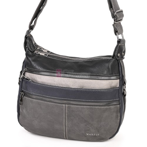 Дамска чанта от екологична кожа в сив цвят. Код: 9828