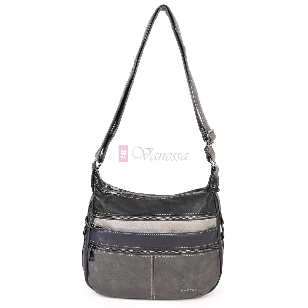 Дамска чанта от екологична кожа в сив цвят. Код: 9828 Дамска чанта от екологична кожа в сив цвят. Код: 9828