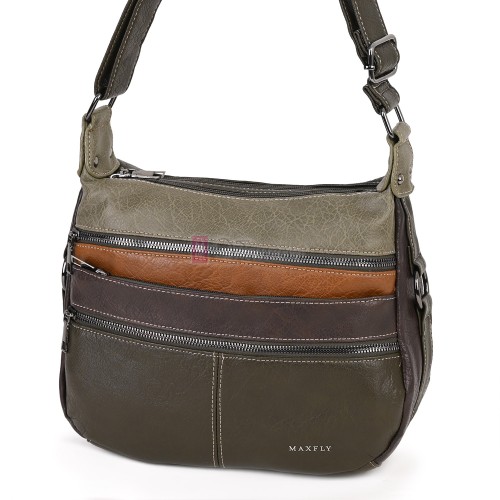 Дамска чанта от екологична кожа в зелен цвят. Код: 9828