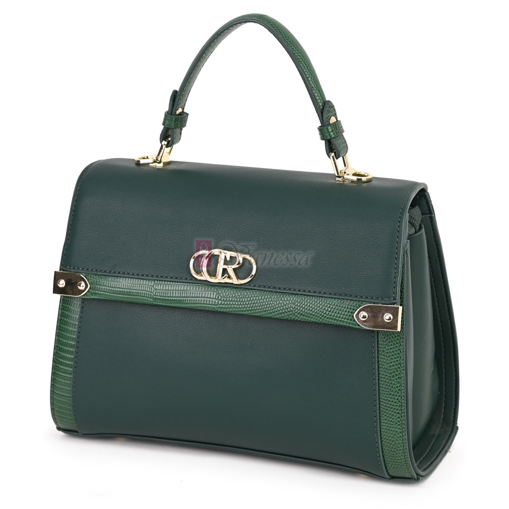  Дамска чанта от висококачествена еко кожа в зелен цвят. Код: AP983