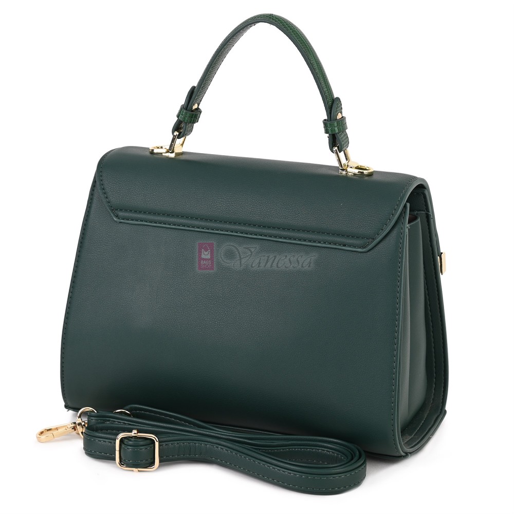  Дамска чанта от висококачествена еко кожа в зелен цвят. Код: AP983