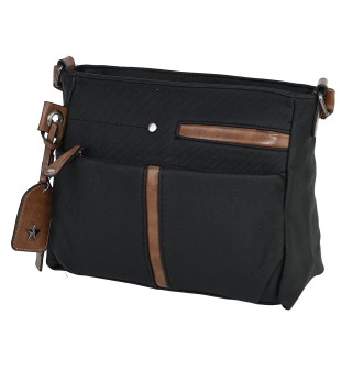Дамска ежедневна чанта от текстил в черен цвят Код: 9951