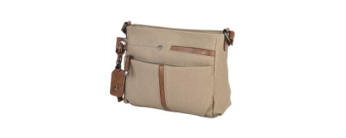 Дамска ежедневна чанта от текстил в бежов цвят Код: 9951