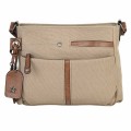Дамска ежедневна чанта от текстил в бежов цвят Код: 9951