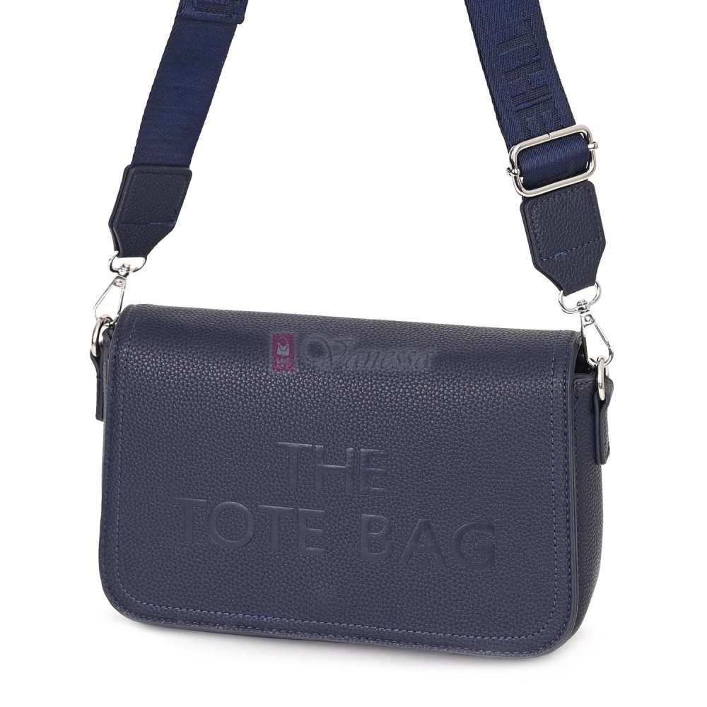 Малка дамска чанта от еко кожа в тъмносин цвят. Код: 9960-212