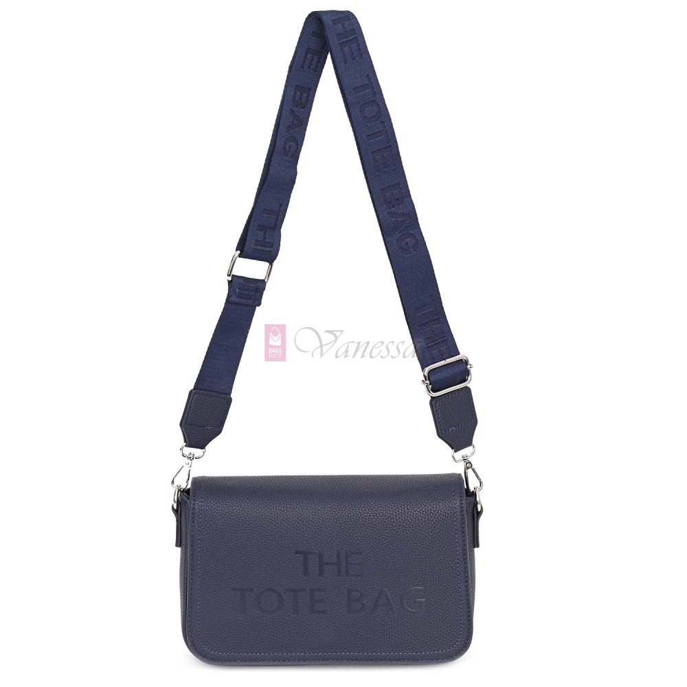 Малка дамска чанта от еко кожа в тъмносин цвят. Код: 9960-212