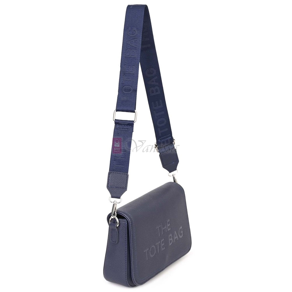 Малка дамска чанта от еко кожа в тъмносин цвят. Код: 9960-212