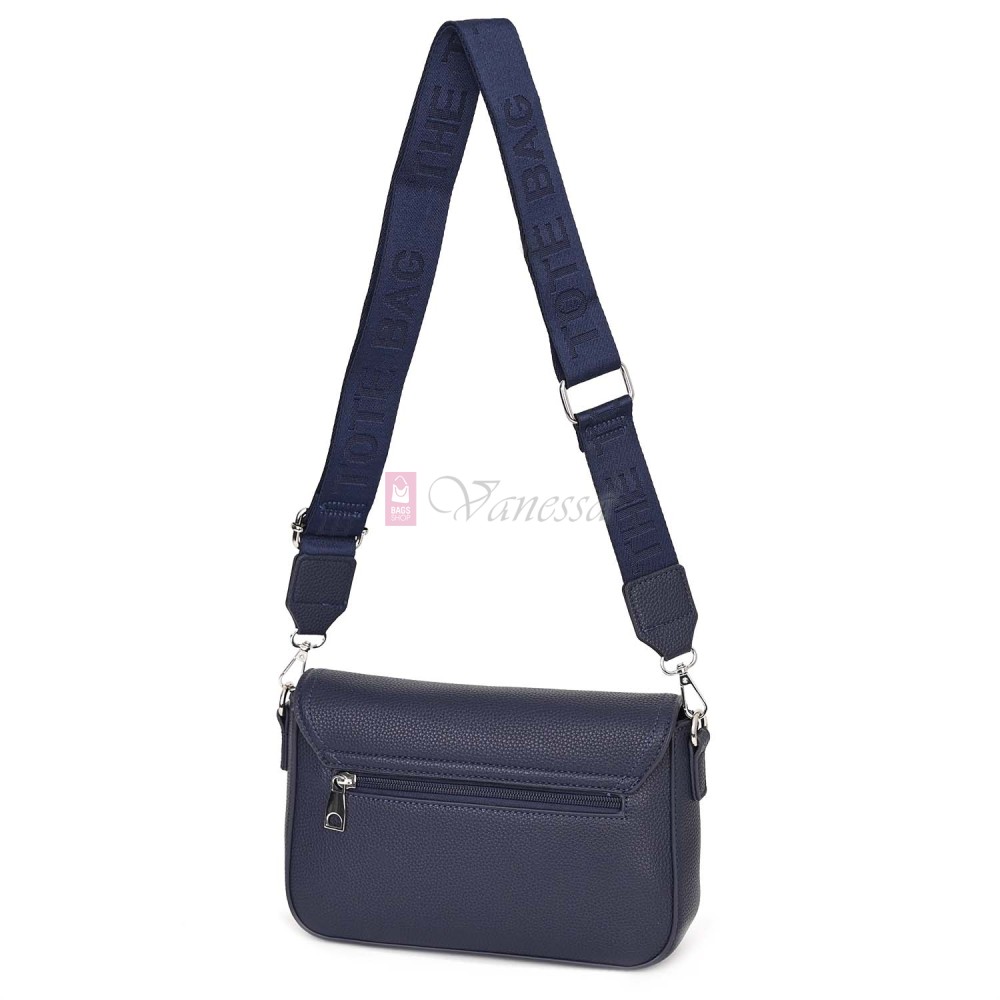 Малка дамска чанта от еко кожа в тъмносин цвят. Код: 9960-212