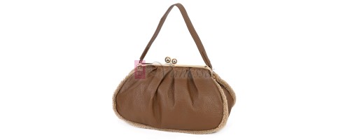 Голяма дамска чанта от еко кожа, в кафяв цвят. Код: 997