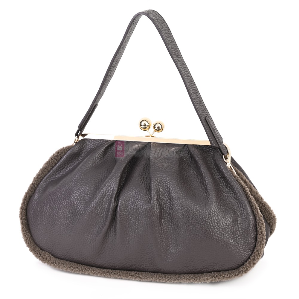 Голяма дамска чанта от еко кожа, в тъмносив цвят. Код: 997