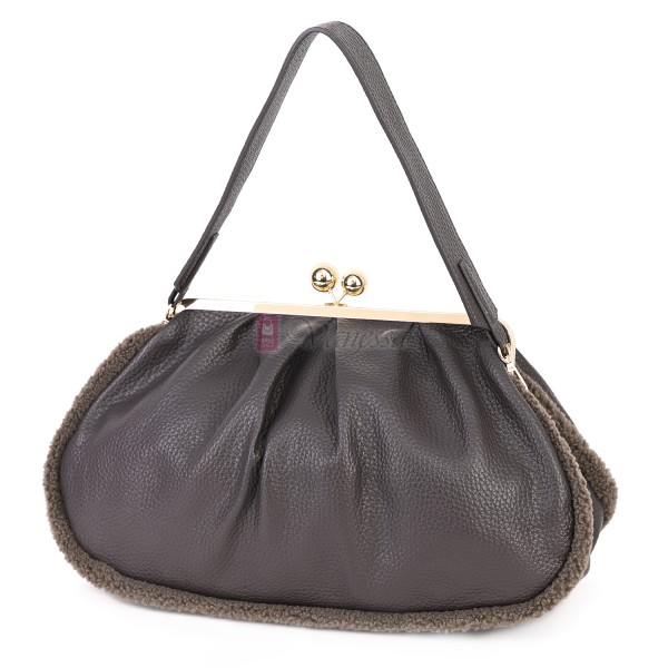 Голяма дамска чанта от еко кожа, в тъмносив цвят. Код: 997