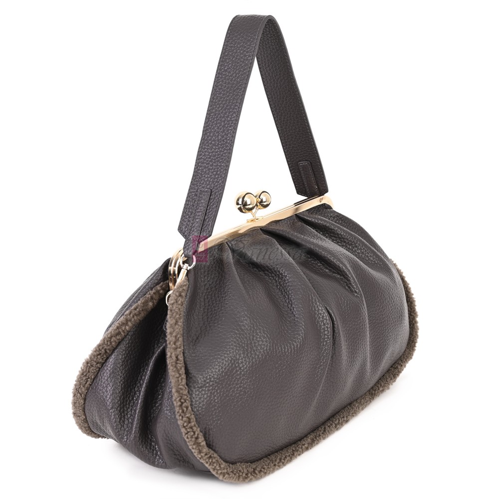 Голяма дамска чанта от еко кожа, в тъмносив цвят. Код: 997