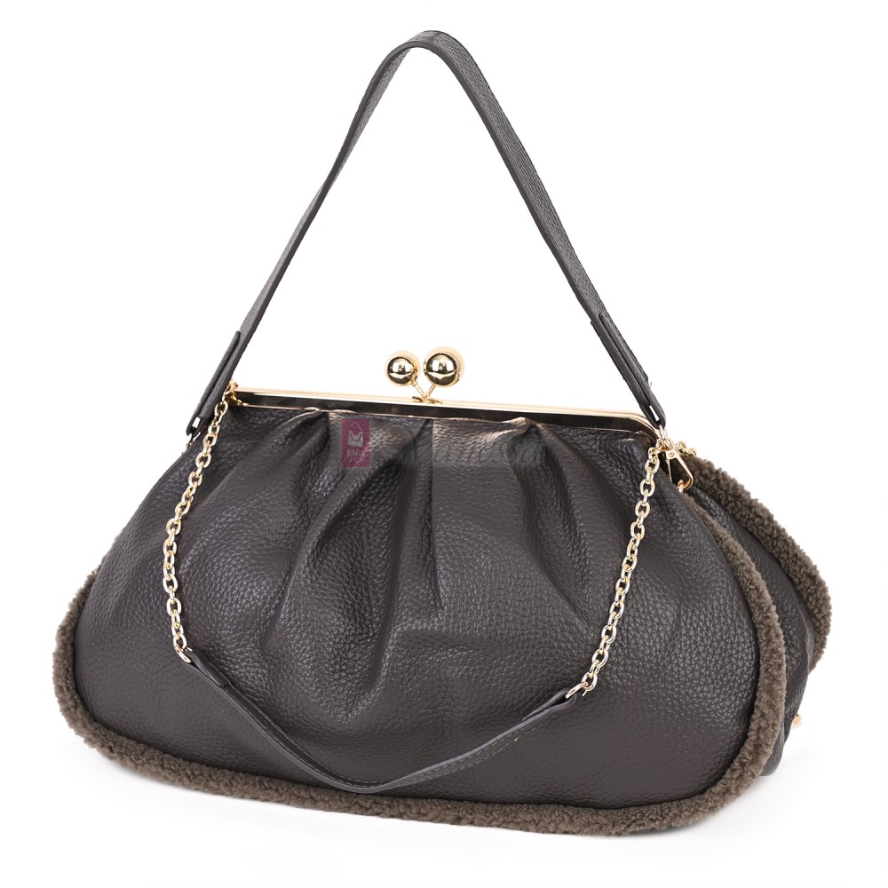 Голяма дамска чанта от еко кожа, в тъмносив цвят. Код: 997