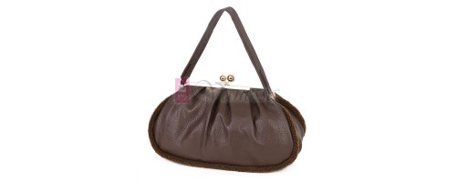 Голяма дамска чанта от еко кожа, в тъмнокафяв цвят. Код: 997