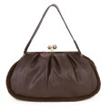 Голяма дамска чанта от еко кожа, в тъмнокафяв цвят. Код: 997