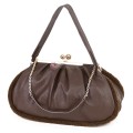 Голяма дамска чанта от еко кожа, в тъмнокафяв цвят. Код: 997