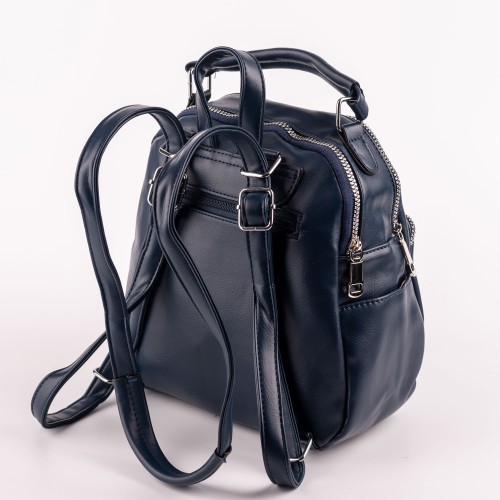 Дамска раница/чанта от еко кожа в тъмно син цвят. Код: В 7906