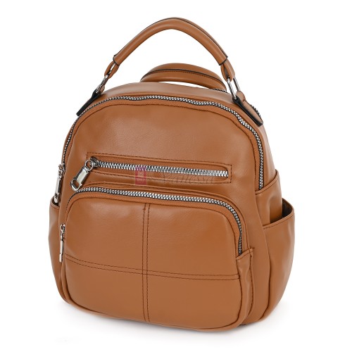 Дамска раница /чанта от еко кожа в кафяв цвят. Код: В 7906