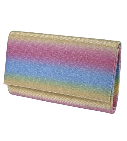Вечерна дамска чанта в шарени брукатени цветове Код: B999
