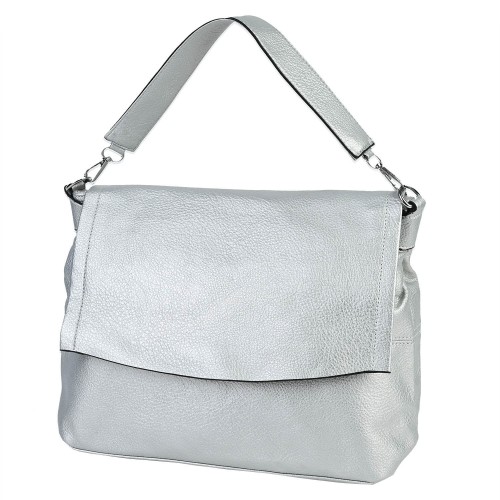 Дамска чанта от еко кожа в сребрист цвят Код: CP0101