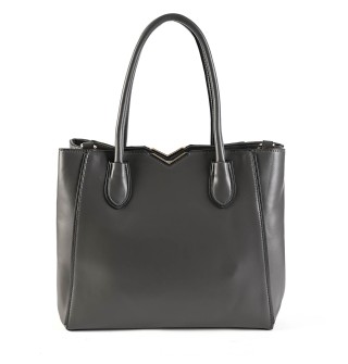 Дамска чанта от висококачествена еко кожа в сив цвят. Код: D9032