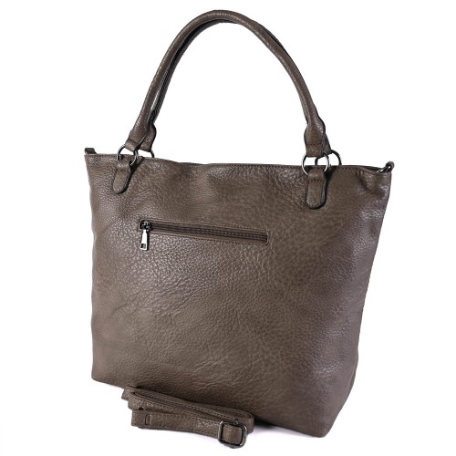 Дамска ежедневна чанта в кафяв цвят със сив оттенък D9037-3