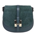 Дамска чанта от естествена кожа в тъмнозелен цвят Код: EK43