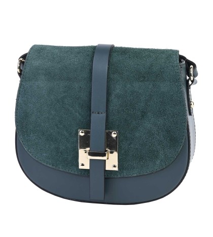  Дамска чанта от естествена кожа в тъмнозелен цвят Код: EK43