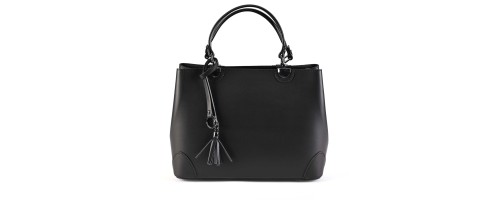 Елегантна дамска чанта от естествена кожа цвят черно. Код: EK03 