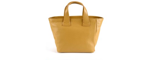 Дамска чанта от естествена кожа в жълт цвят. Код: EK04