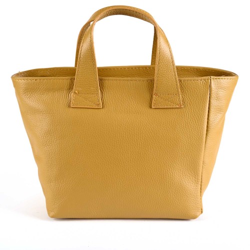 Дамска чанта от естествена кожа в жълт цвят. Код: EK04