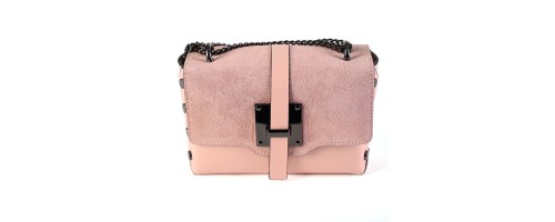 Код: EK07 Дамска чанта от естествена кожа в цвят розов