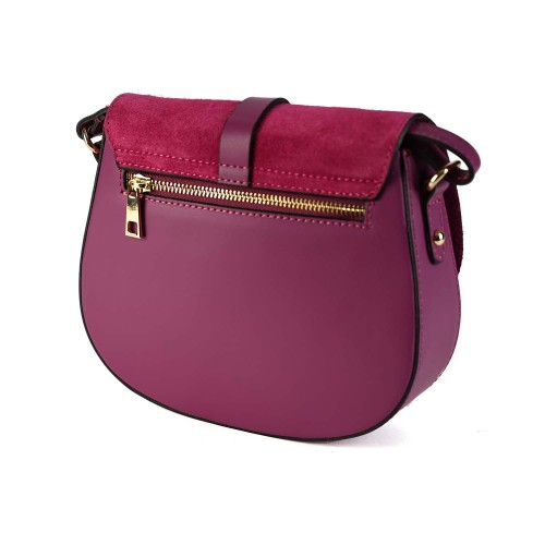 Дамска чанта от естествена кожа в цвят бордо. Код: EK08