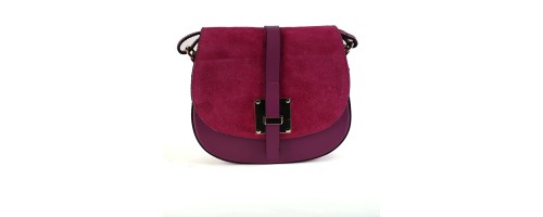 Дамска чанта от естествена кожа в цвят бордо. Код: EK08 