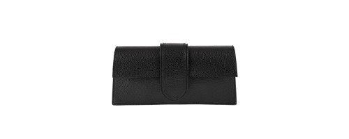 Елегантна дамска чанта от естествена кожа в черен цвят. Код: EK09