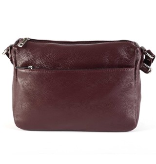 Дамска чанта от естествена кожа в бордо цвят. Код: EK11
