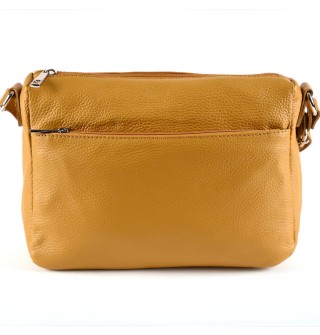 Дамска чанта от естествена кожа в жълт цвят. Код: EK11