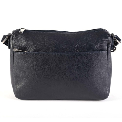 Дамска чанта от естествена кожа в тъмно син цвят. Код: EK11