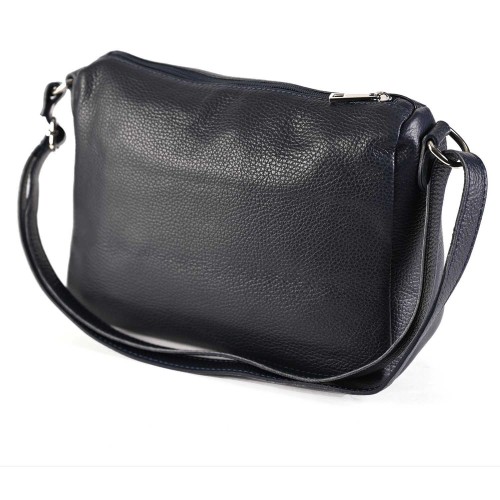 Дамска чанта от естествена кожа в тъмно син цвят. Код: EK11