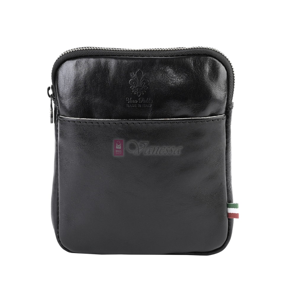 Мъжка чанта от естествена кожа в черен цвят. Код: EK37