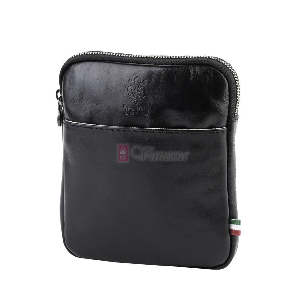 Мъжка чанта от естествена кожа в черен цвят. Код: EK37